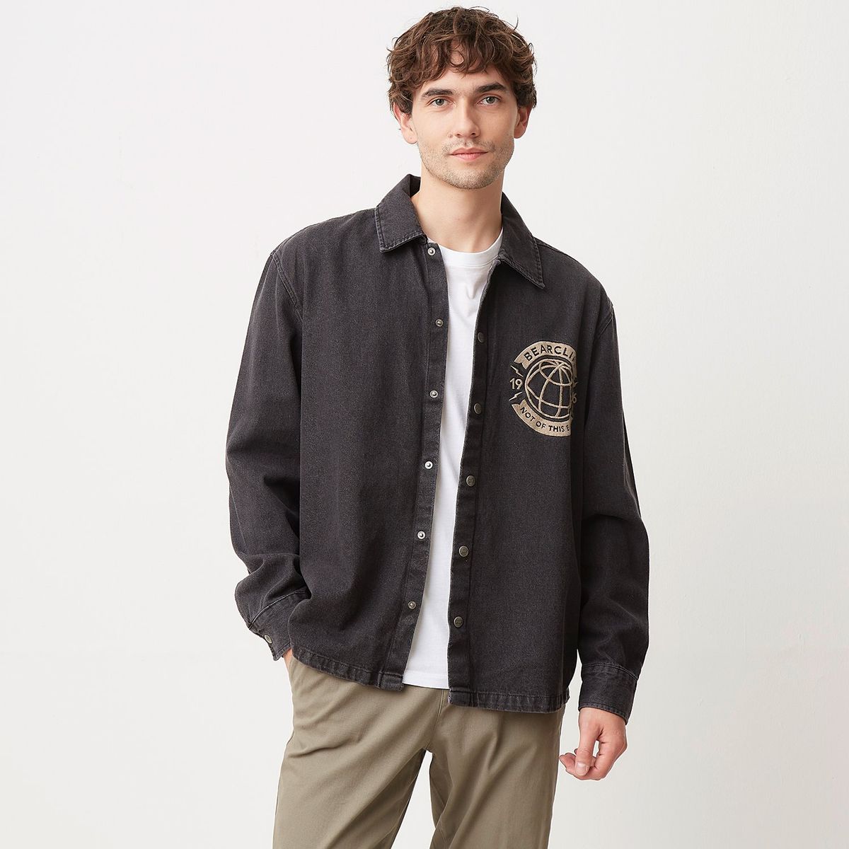 BEARCLIFF - Camisa Hombre Manga larga Recto Bearcliff