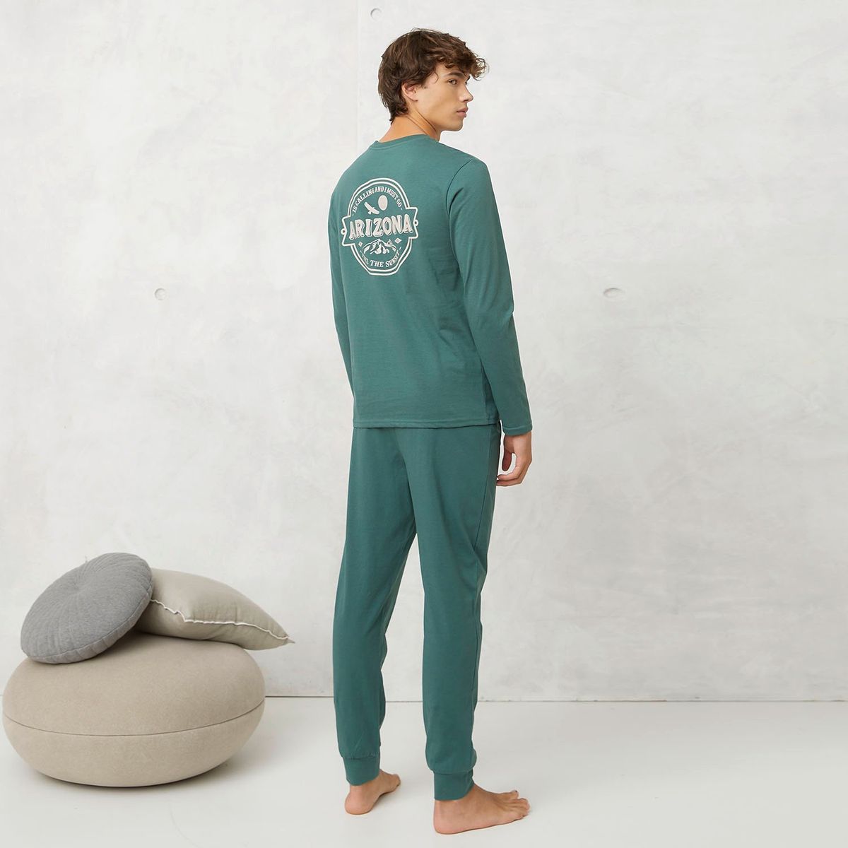 BEARCLIFF - Pijama Hombre Manga larga de Algodón Bearcliff