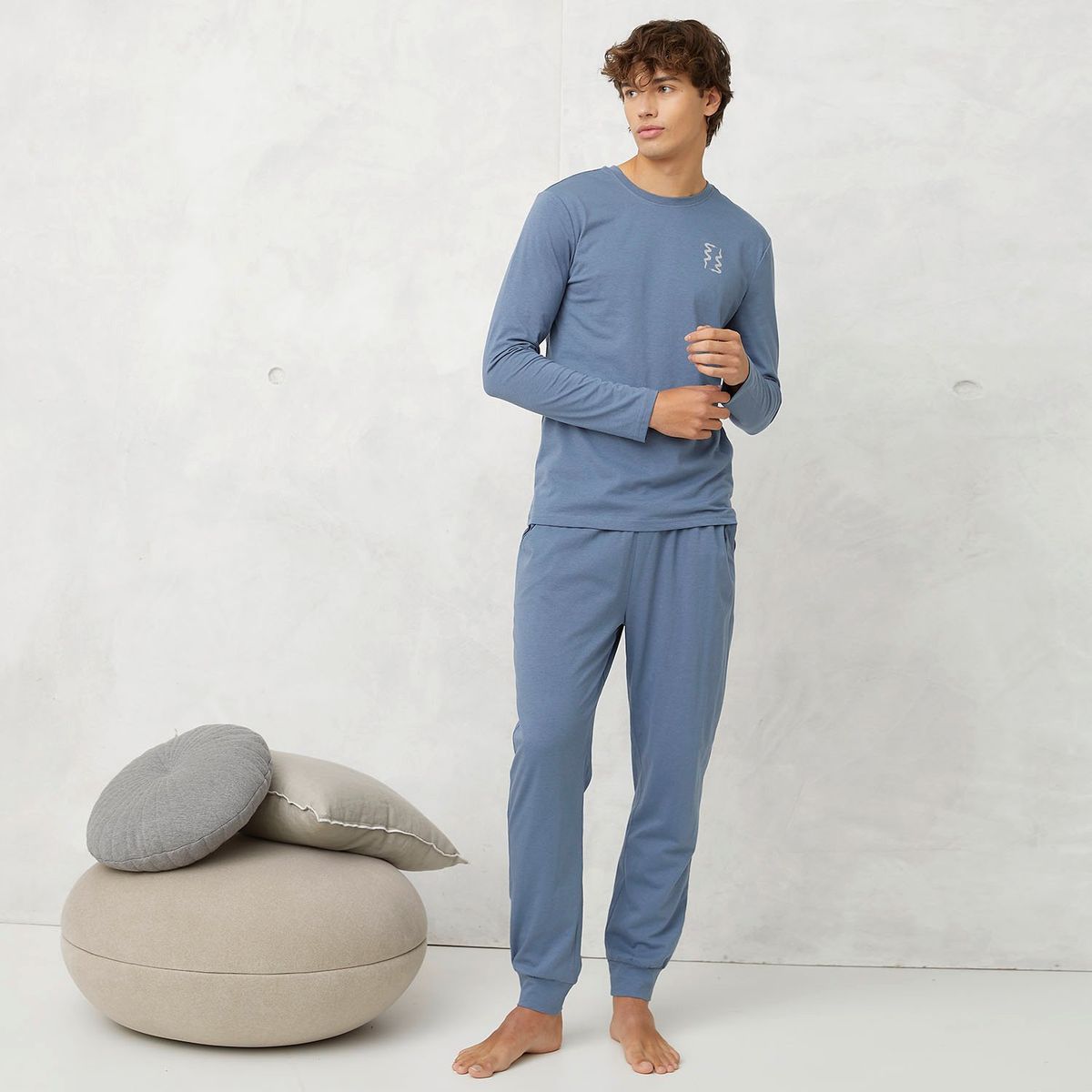 BEARCLIFF - Pijama Hombre Manga larga de Algodón Bearcliff