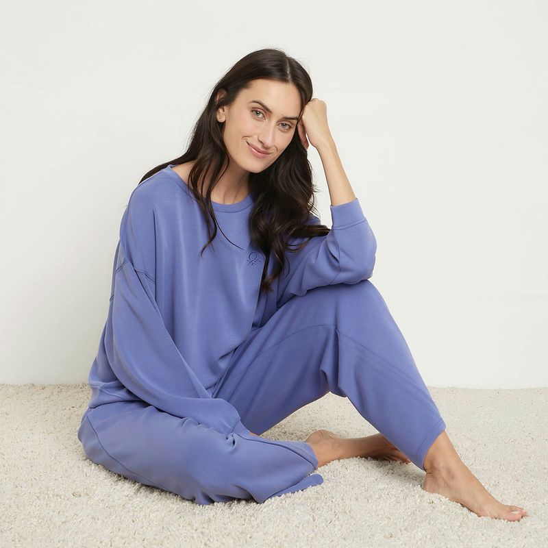 BENETTON - Pijama completa con pantalón Mujer Manga larga Benetton