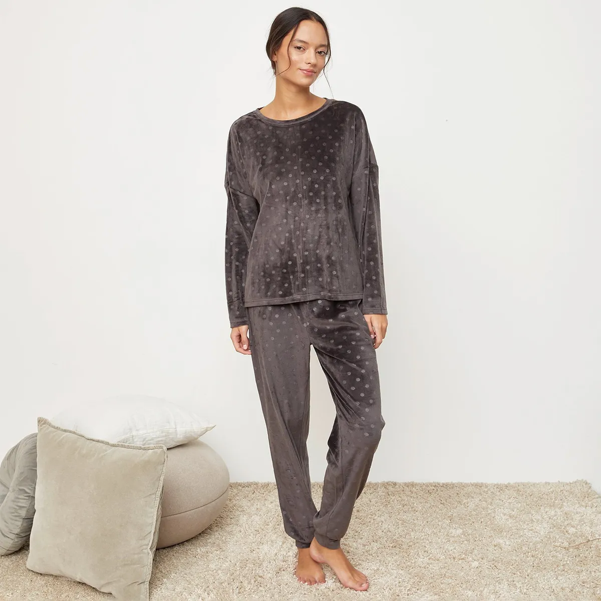 SYBILLA - Conjunto de pijama con pantalón Mujer Largo Manga larga Sybilla