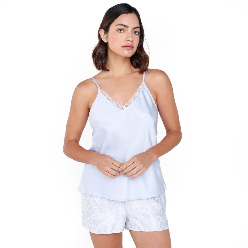 BLU - Babydoll Mujer Corto Sin mangas blu