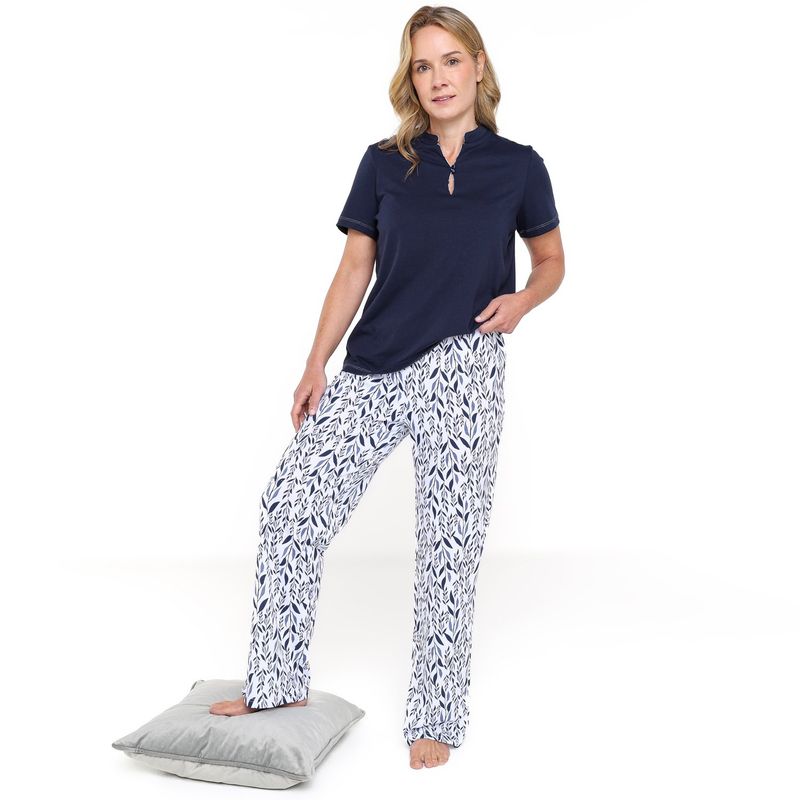 SOUTHLAND - Pijama completa con pantalón Mujer Largo Manga corta de Algodón Southland