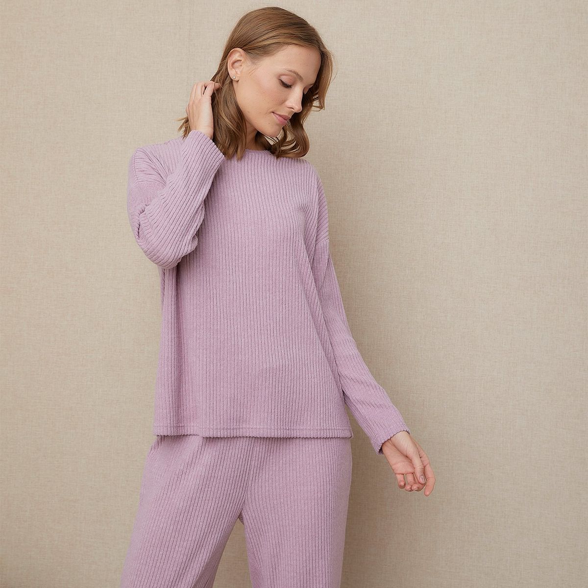 BLU - Conjunto de pijama con pantalón Mujer Largo Manga larga blu