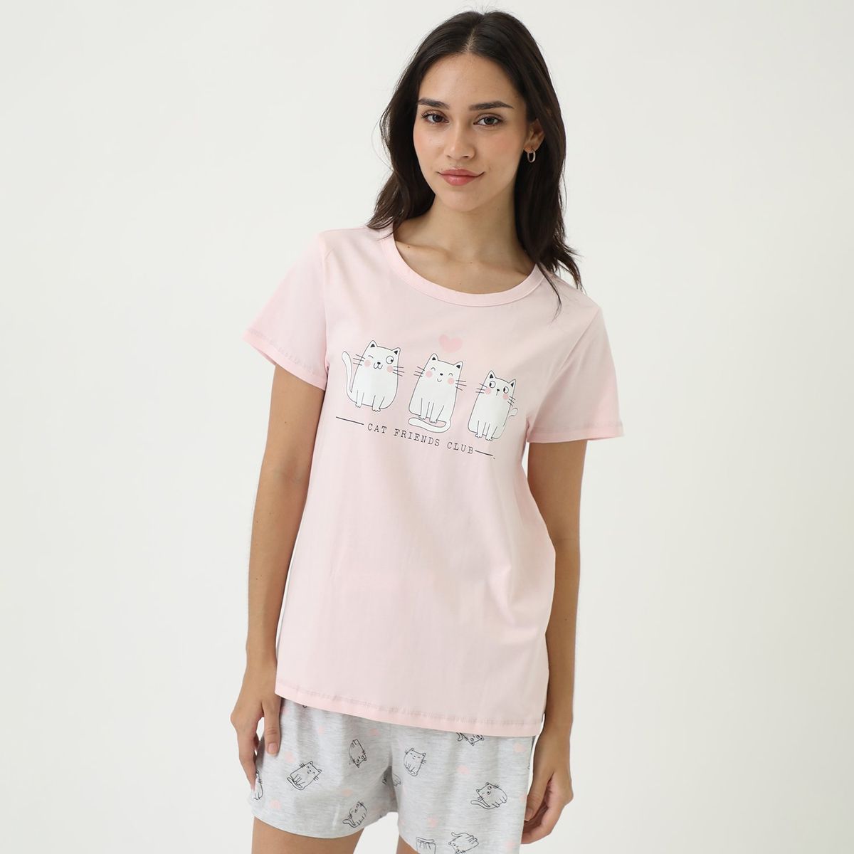 SYBILLA - Camiseta de pijama Mujer Medio Manga corta de Algodón Sybilla