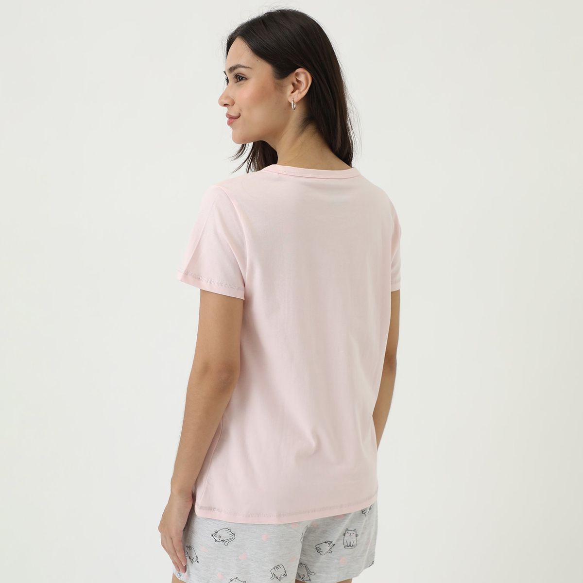 SYBILLA - Camiseta de pijama Mujer Medio Manga corta de Algodón Sybilla