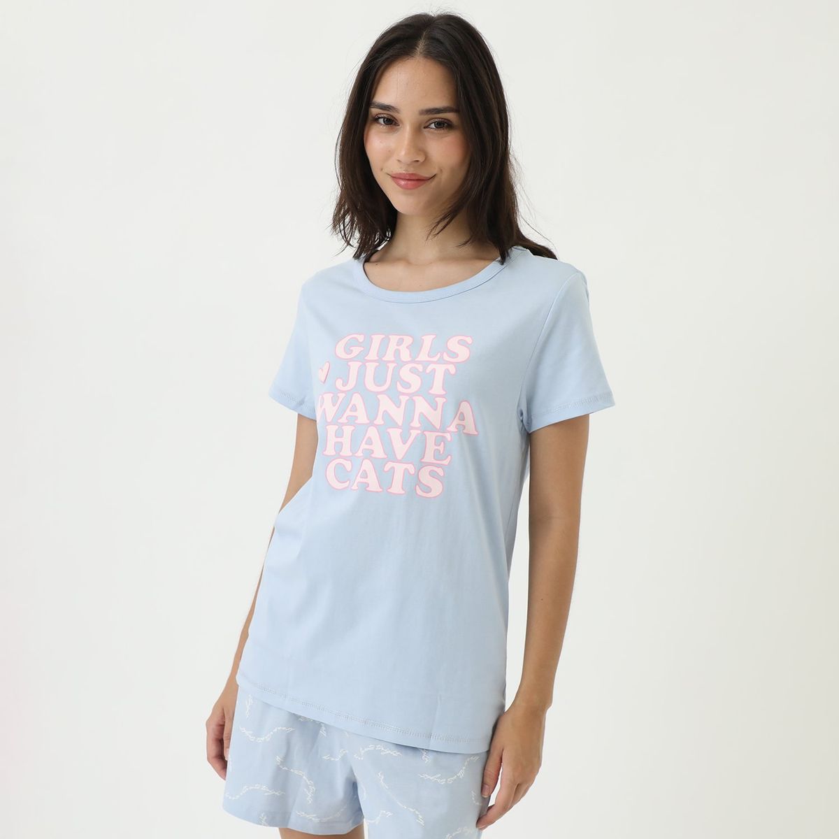 SYBILLA - Camiseta de pijama Mujer Medio Manga corta de Algodón Sybilla