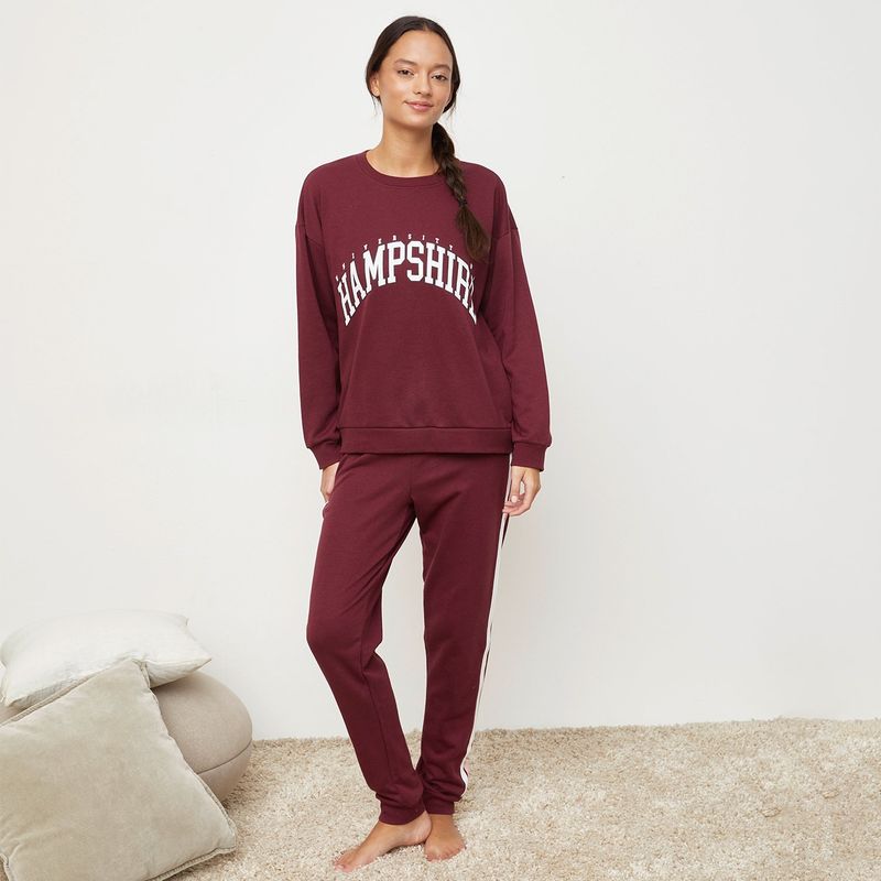 SYBILLA - Conjunto de pijama con pantalón Mujer Largo Manga larga de Algodón Sybilla