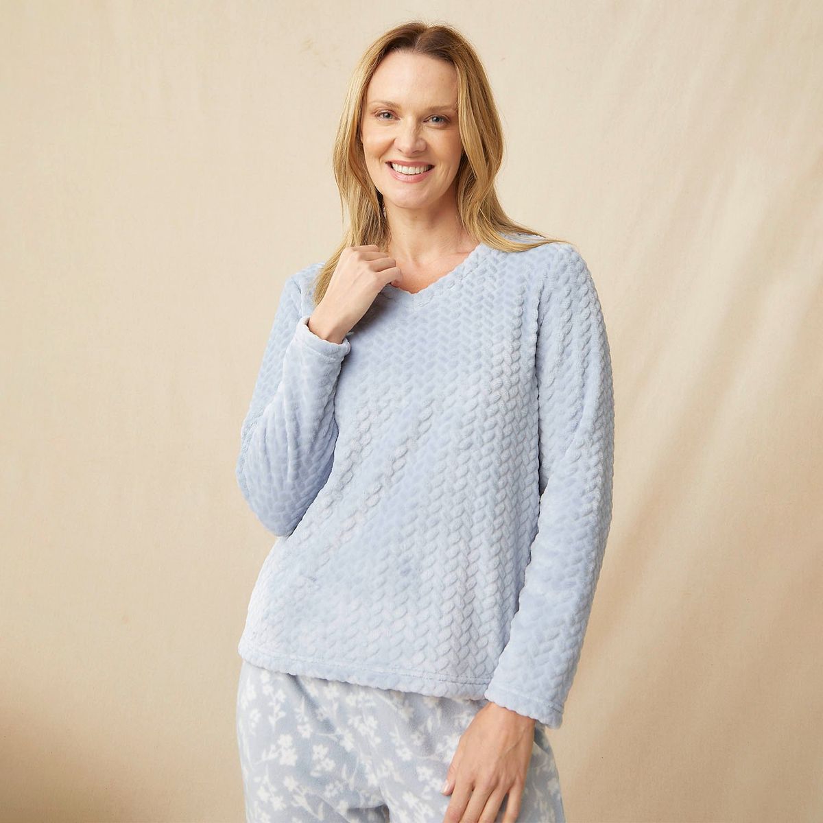 SOUTHLAND - Pijama Completa con pantalón para Mujer Manga larga Con Flores Southland