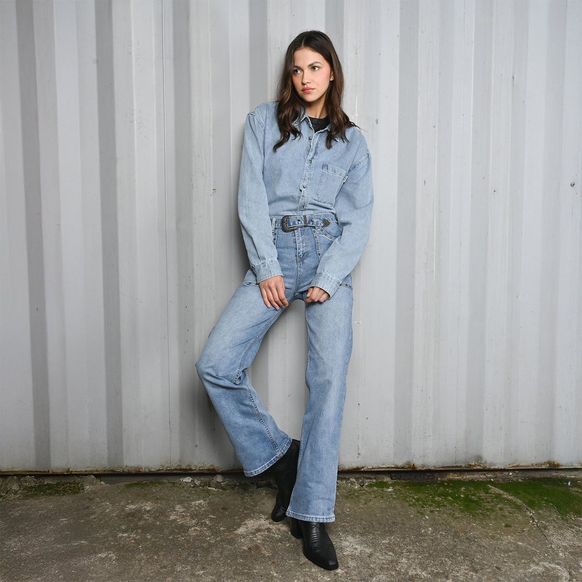 DENIMLAB - Jean Flare Mujer Tiro alto Denimlab