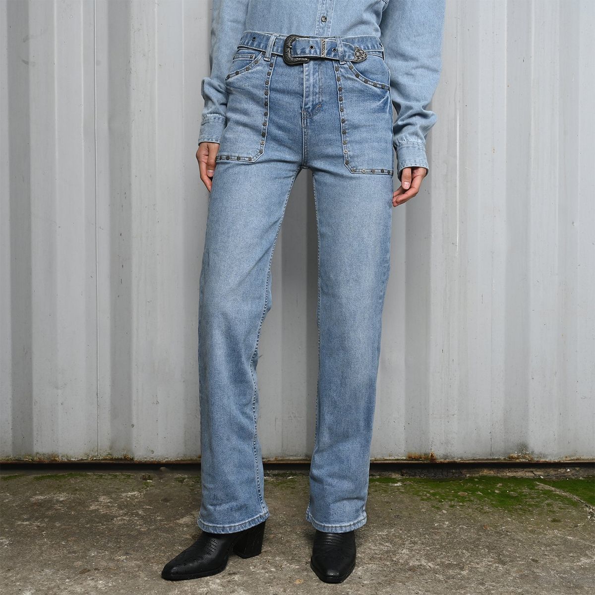 DENIMLAB - Jean Flare Mujer Tiro alto Denimlab