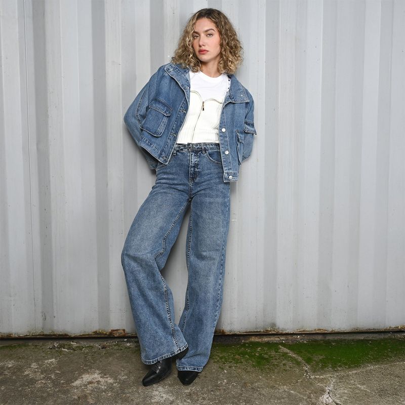 DENIMLAB - Jean Baggy Mujer Tiro alto Denimlab