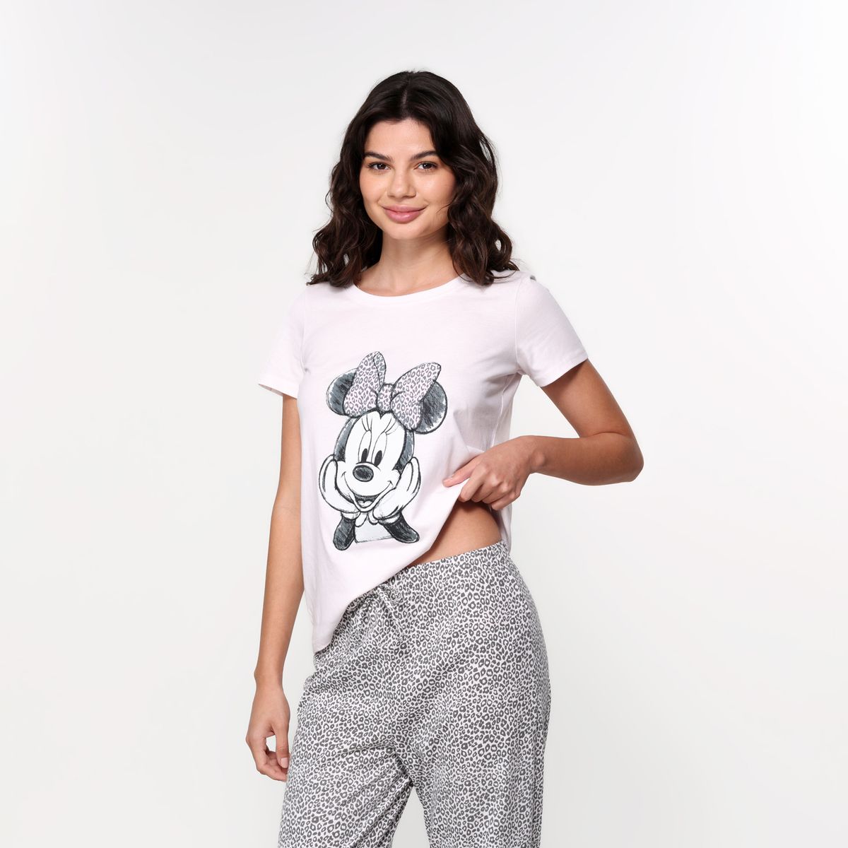 DISNEY - Pijama completa con pantalón para Mujer Manga corta de Algodón Disney