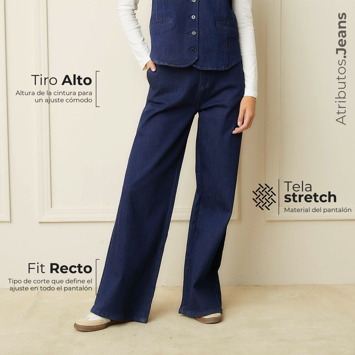 BASEMENT - Jean Recto Mujer Tiro alto Basement