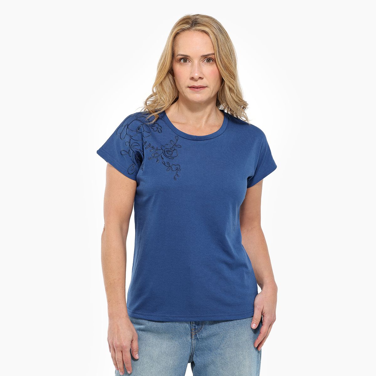 NEWPORT - Camiseta Mujer con Estampado Manga corta de Algodón Newport