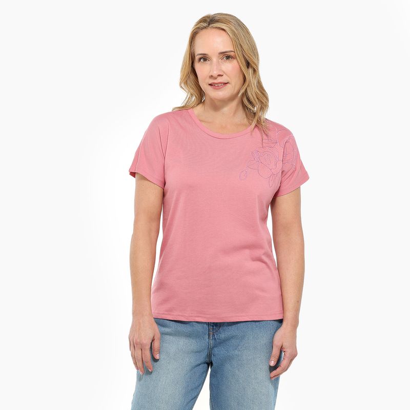 NEWPORT - Camiseta Mujer con Estampado Manga corta de Algodón Newport