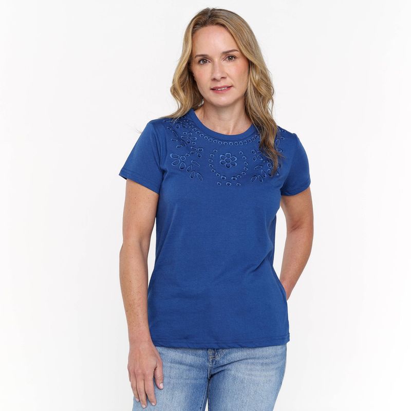 NEWPORT - Camiseta Mujer con Estampado Manga corta de Algodón Newport