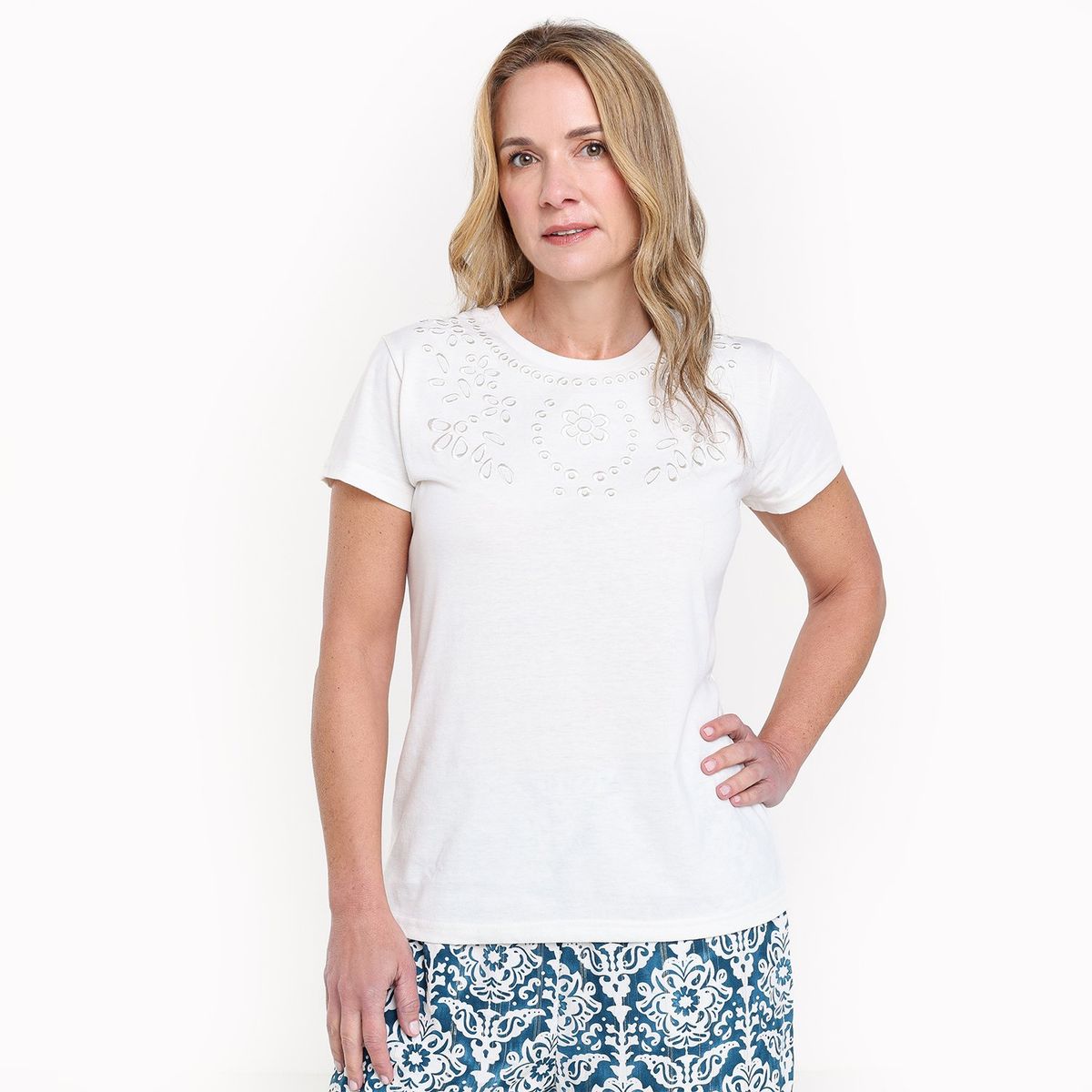 NEWPORT - Camiseta Mujer con Estampado Manga corta de Algodón Newport