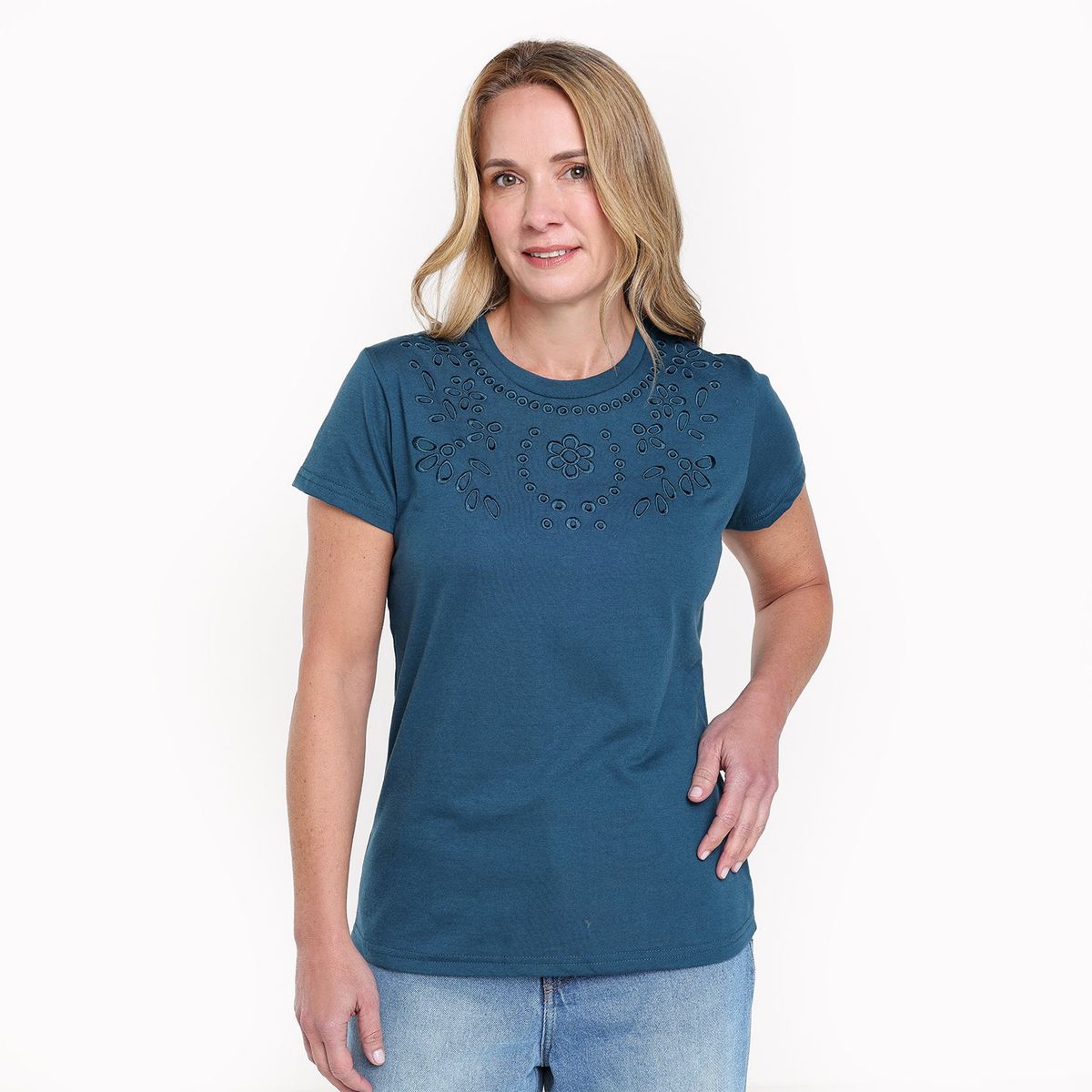 NEWPORT - Camiseta Mujer con Estampado Manga corta de Algodón Newport