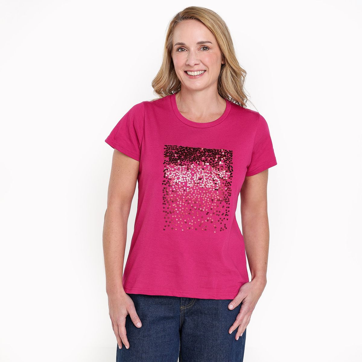 SOUTHLAND - Camiseta Mujer con Estampado Manga corta de Algodón Southland