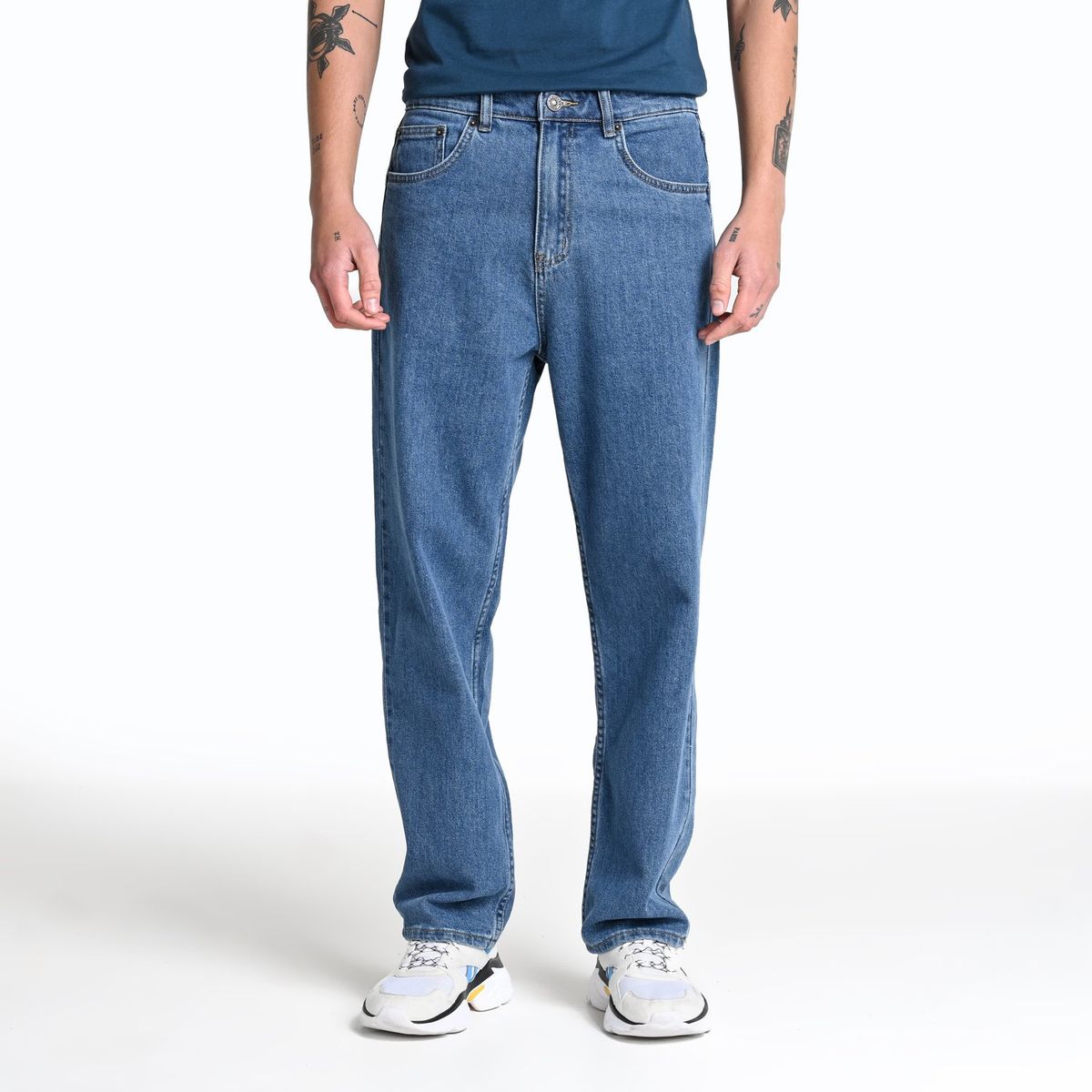 DENIMLAB - Jean 5 Bolsillos Hombre Baggy de Algodón Denimlab
