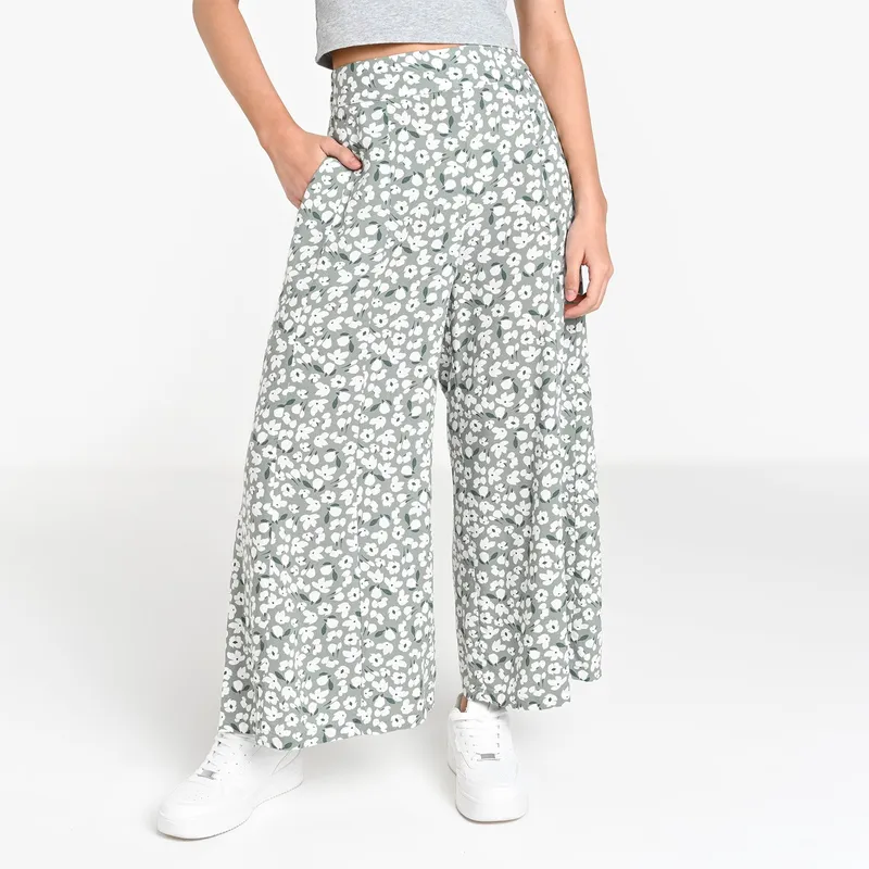 SYBILLA - Pantalón Culotte Mujer Tiro alto Animal print Sybilla