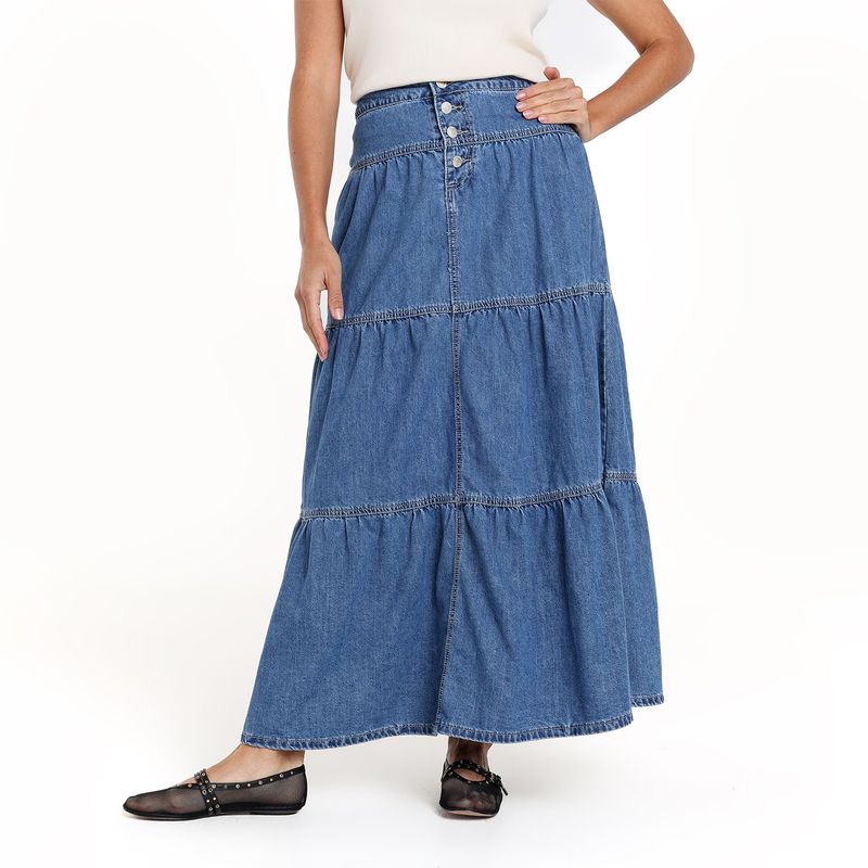 UNIVERSITY CLUB - Falda Maxi Mujer de Algodón University Club