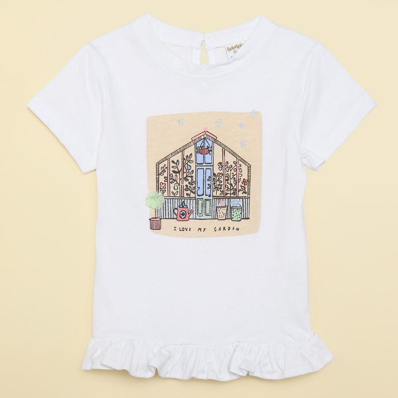 YAMP - Camiseta Bebé niña  Con Estampado  Manga corta Yamp