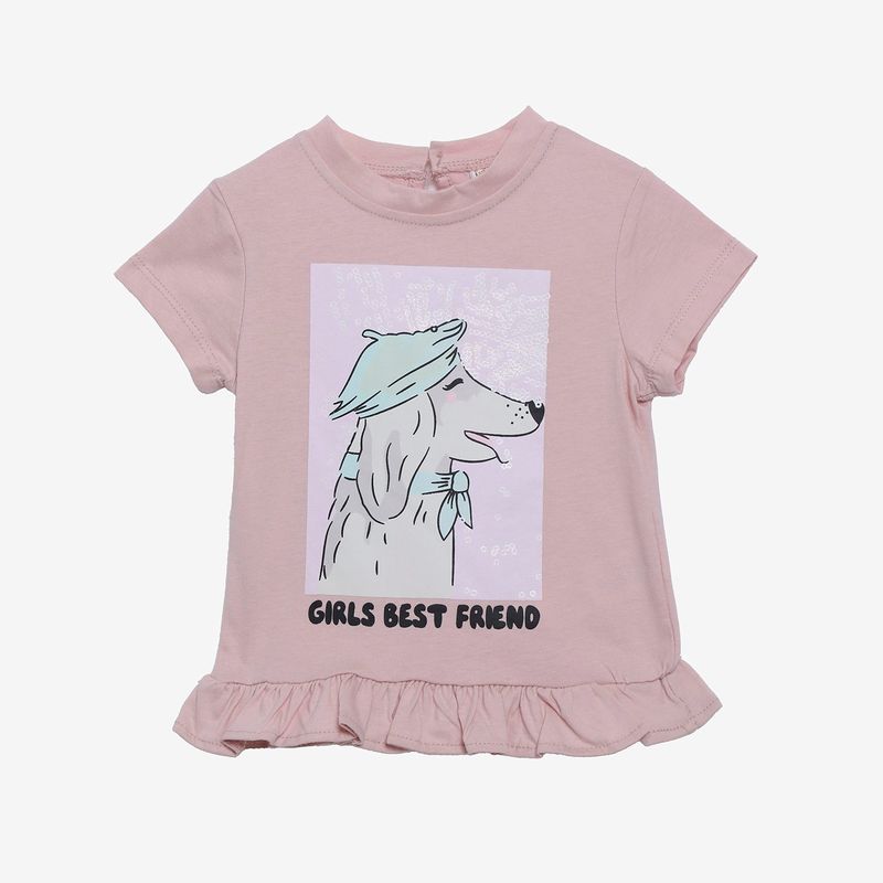 YAMP - Camiseta Bebé niña  Con Estampado  Manga corta Yamp