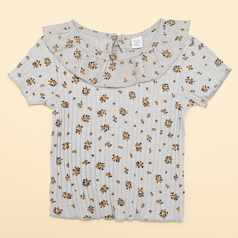 YAMP - Camiseta Bebé niña Con cuello Acanalada Manga corta Yamp
