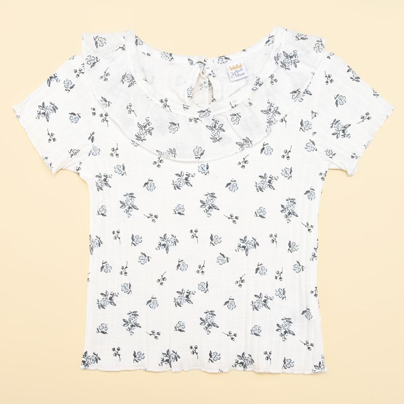 YAMP - Camiseta Bebé niña Con cuello Acanalada Manga corta Yamp
