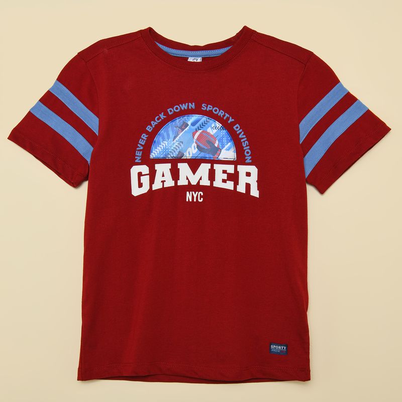 YAMP - Camiseta para Niño con Estampado Manga corta de Algodón Yamp