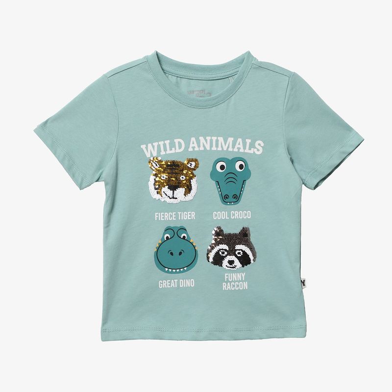 YAMP - Camiseta para Niño con Estampado Manga corta de Algodón Yamp