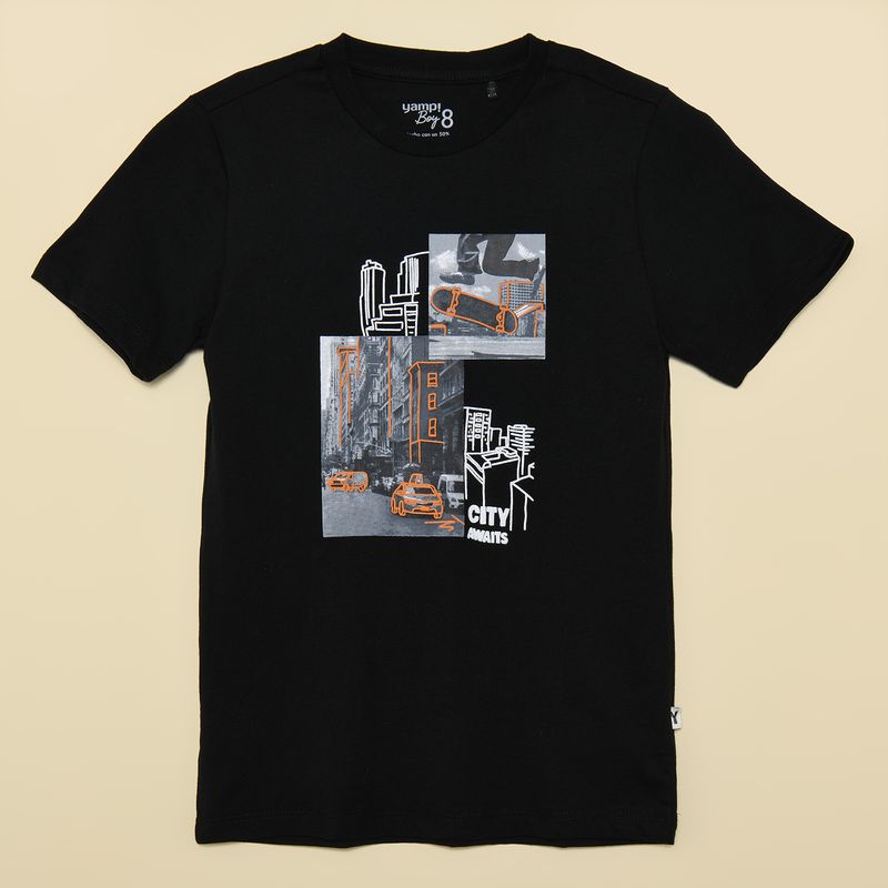 YAMP - Camiseta para Niño con Estampado Manga corta de Algodón Yamp