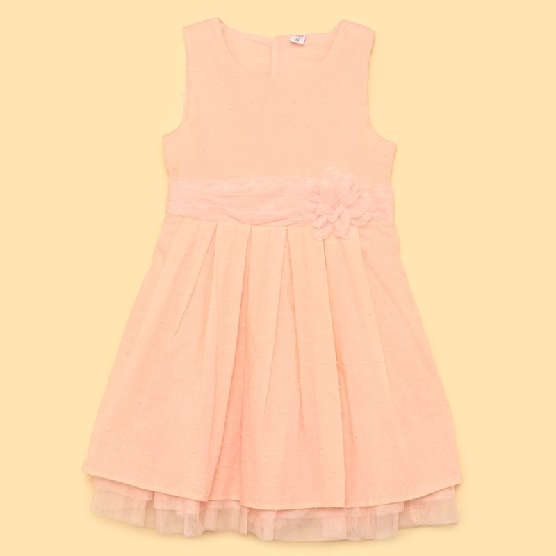 YAMP - Vestido para Niña con Flores de Algodón Yamp