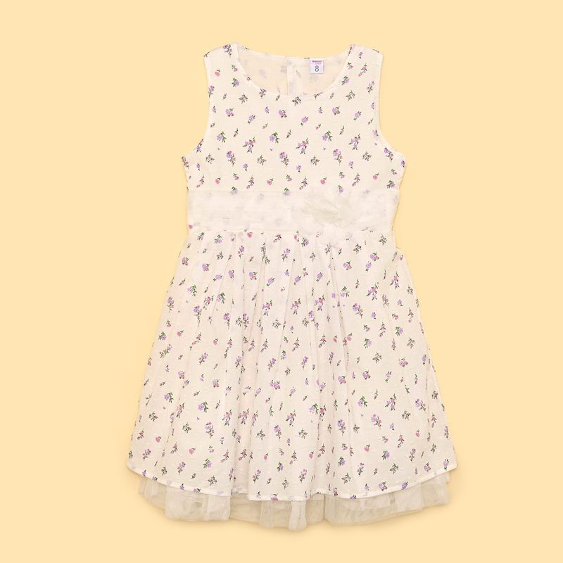 YAMP - Vestido para Niña con Flores de Algodón Yamp