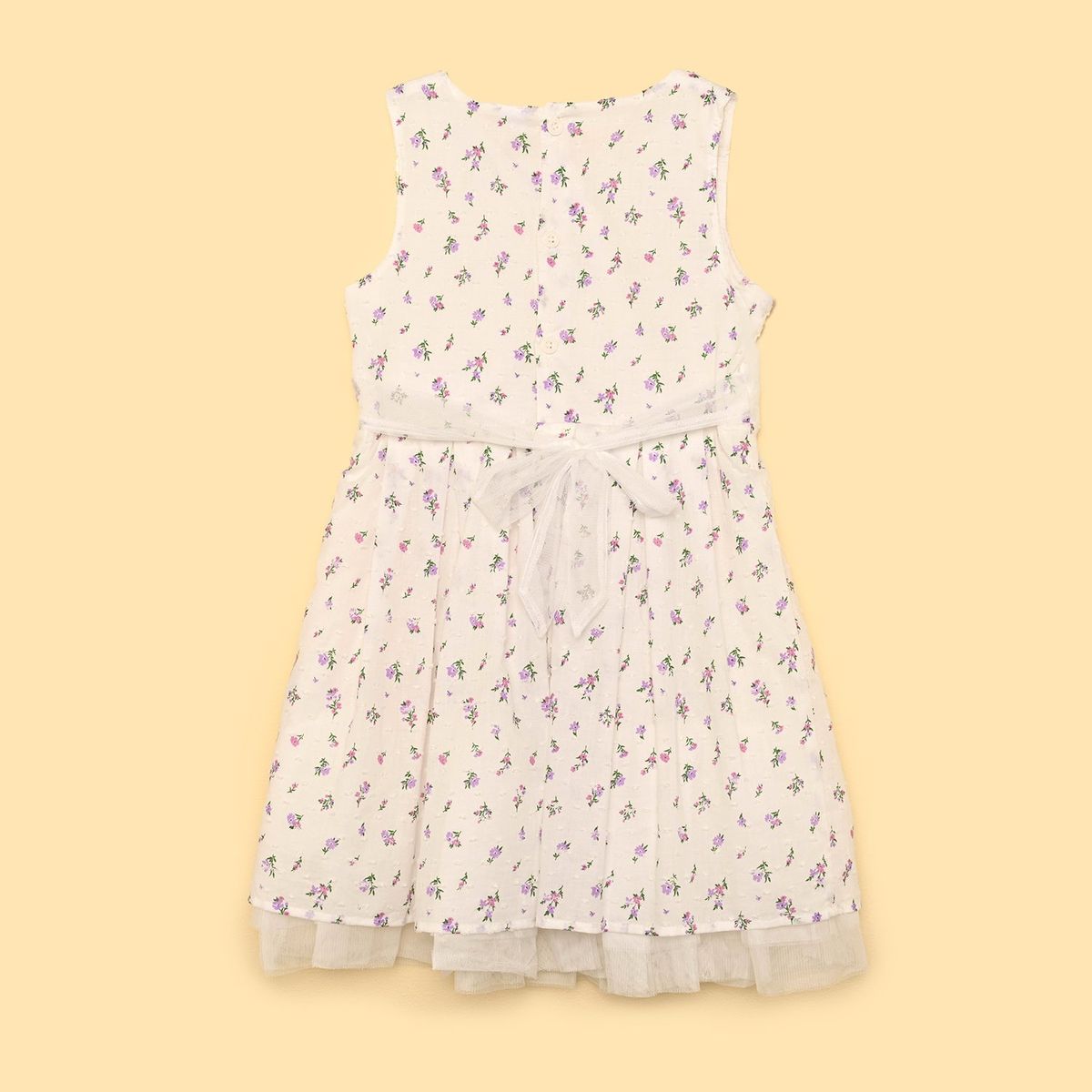 YAMP - Vestido para Niña con Flores de Algodón Yamp