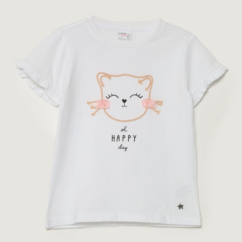 YAMP - Camiseta para Niña con Estampado Manga corta Yamp
