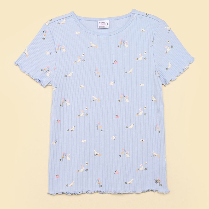YAMP - Camiseta para Niña Manga corta de Algodón Yamp