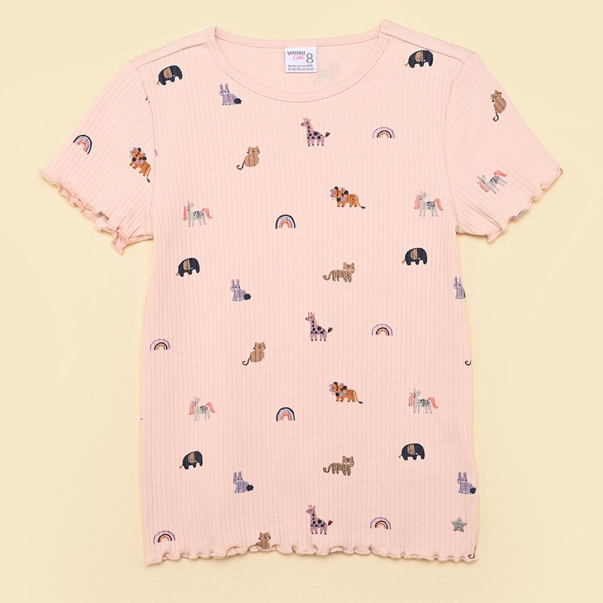 YAMP - Camiseta para Niña Manga corta de Algodón Yamp