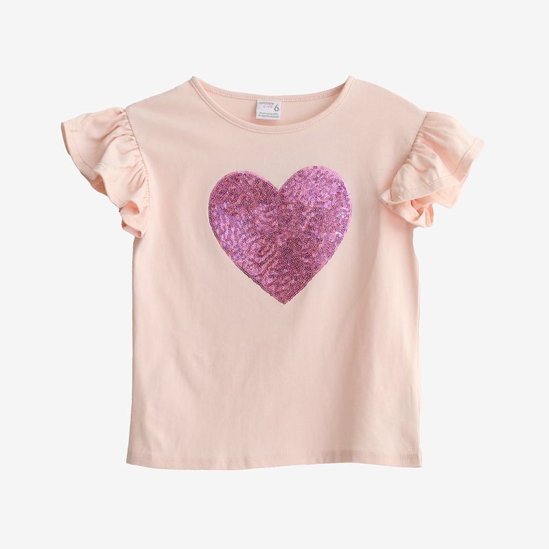 YAMP - Camiseta para Niña con Estampado Manga corta de Algodón Yamp