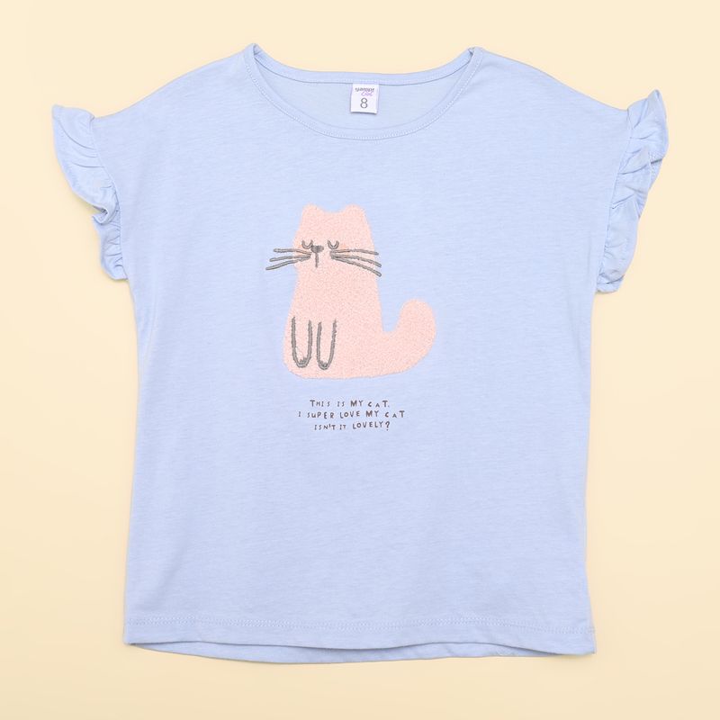 YAMP - Camiseta para Niña Manga corta de Algodón Yamp