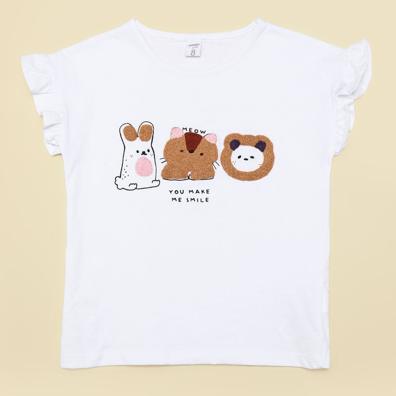 YAMP - Camiseta para Niña Manga corta de Algodón Yamp