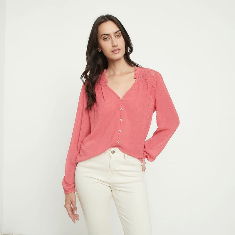 NEWPORT - Blusa Mujer Manga larga globo Newport