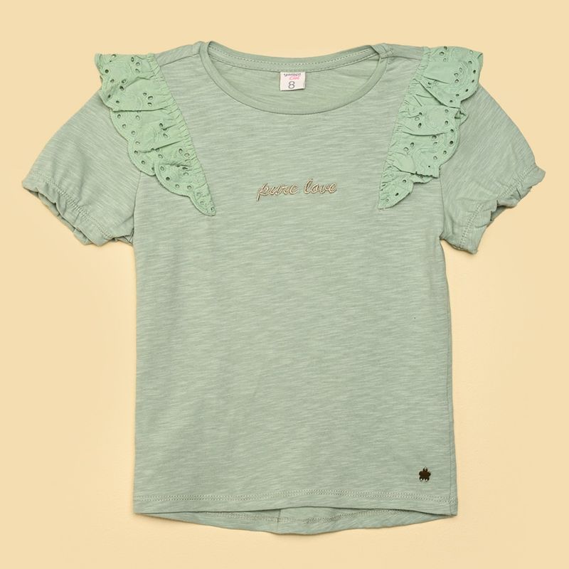 YAMP - Camiseta para Niña Manga corta de Algodón Yamp