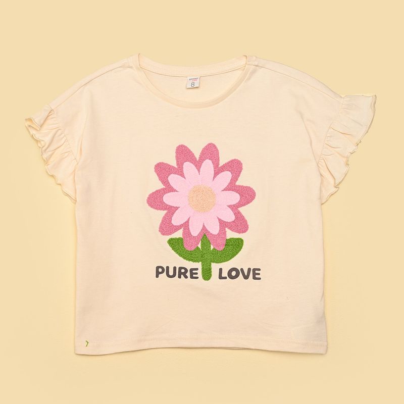 YAMP - Camiseta para Niña con Estampado Manga corta de Algodón Yamp