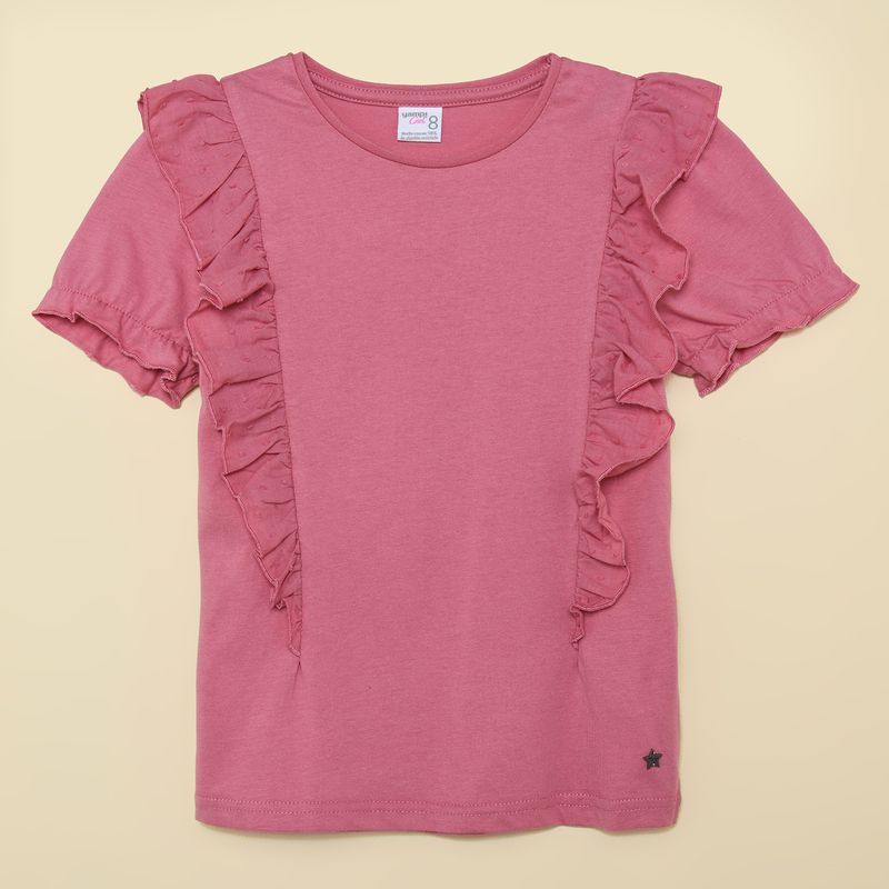 YAMP - Camiseta para Niña con Boleros Manga corta Yamp