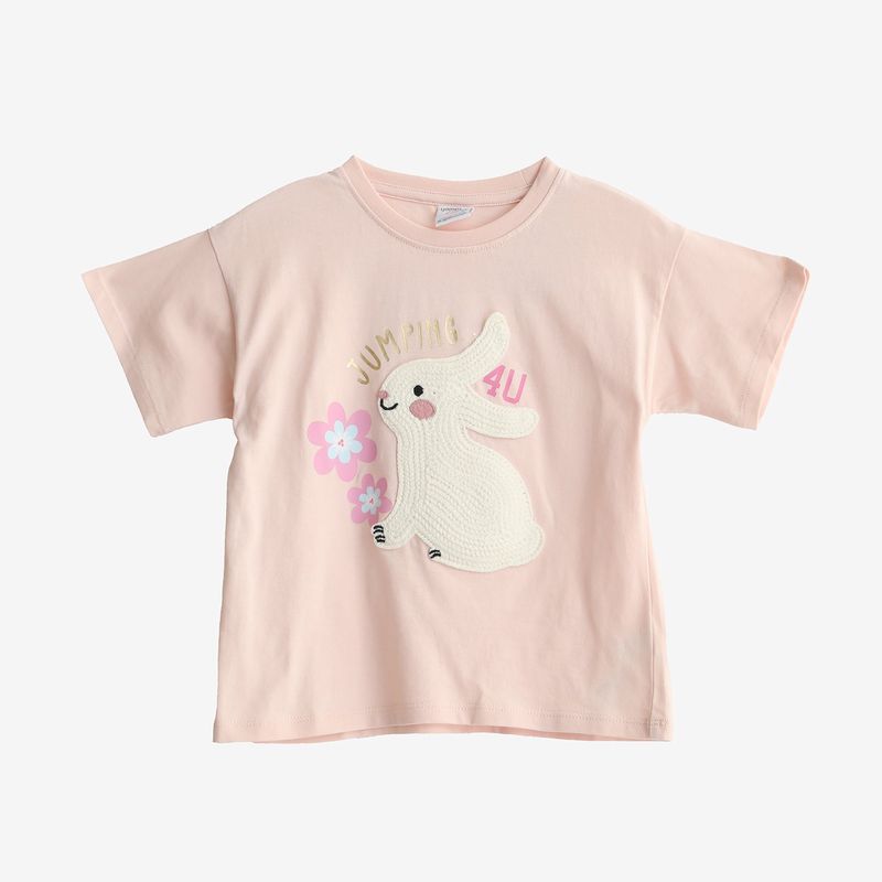 YAMP - Camiseta para Niña con Estampado Manga corta de Algodón Yamp