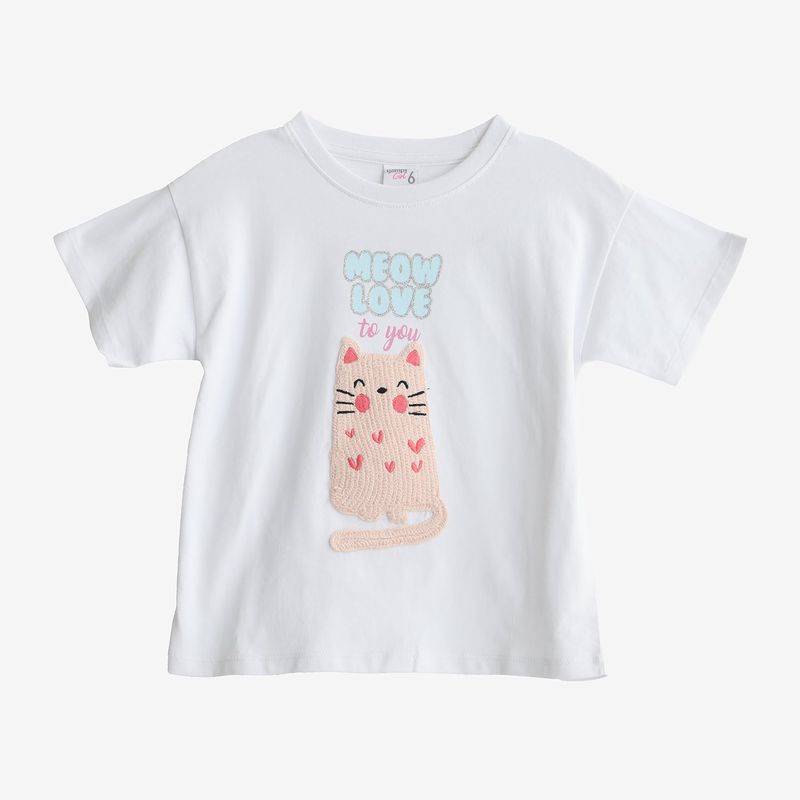 YAMP - Camiseta para Niña con Estampado Manga corta de Algodón Yamp