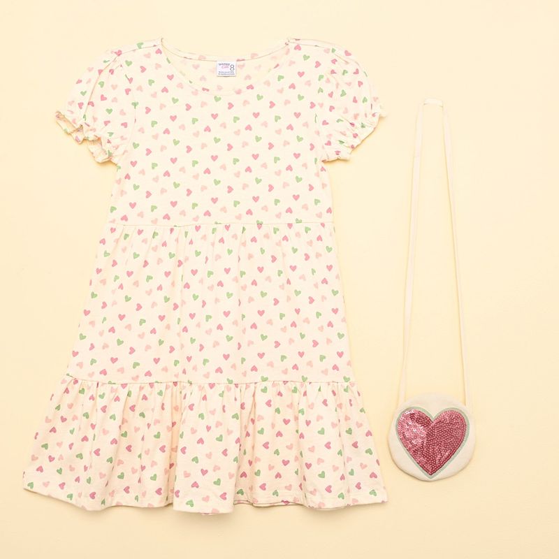 YAMP - Vestido para Niña con Flores Manga corta de Algodón Yamp